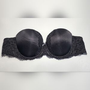 Victoria's Secret Dream Angels Lace-Trim Bra Strapless Black Size 34C